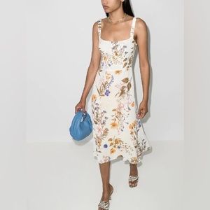Reformation Juliette Floral Midi Dress In Neutrals